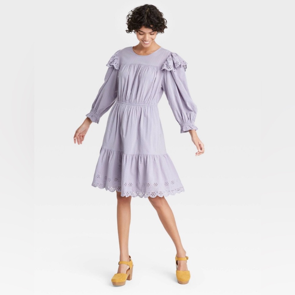 Lilac Universal Thread Long Sleeve Dress